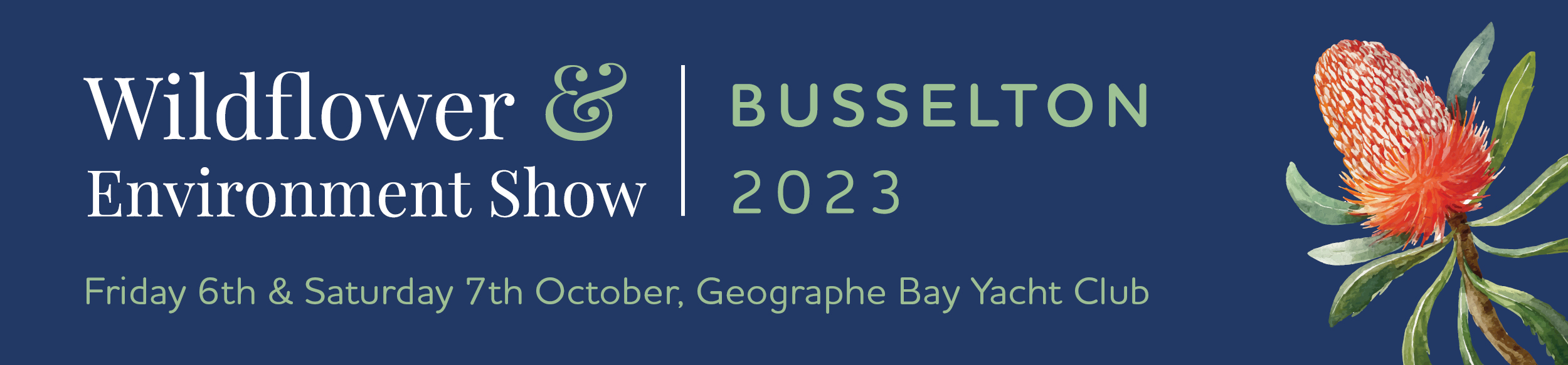 Logo and date for Busselton Wildflower & Environment Show 2023
